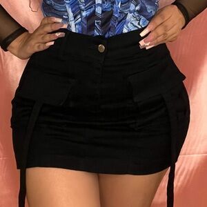 Black Cargo Skirt